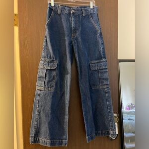 John Galt Relaxed Denim Cargo Jeans